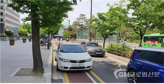 자전거 전용차로 통행위반 사진