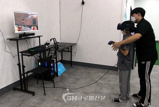 VR 스키체험 모습