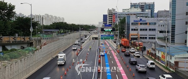 서부간선지하도로 진출입구(금천구 독산동 종점부)