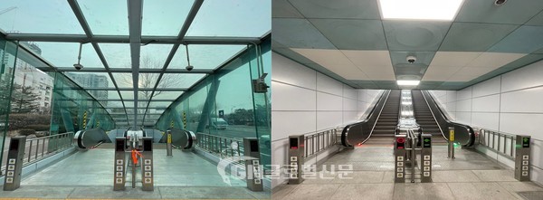 정부과천청사역 1번 출구 에스컬레이터 교체완료 사진