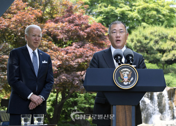 정의선 현대차그룹 회장, 조 바이든 미국 대통령과 환담