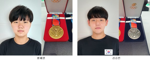 여초부 +54kg 황채원 금메달 남초부+58kg 김승민 은메달