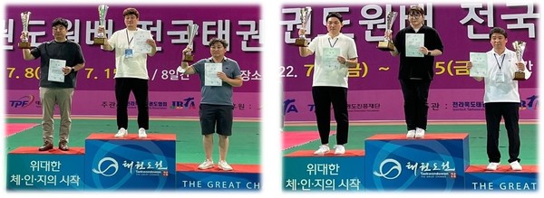 최우수지도자상 (왼) 김의철 코치, (오) 권은진 코치