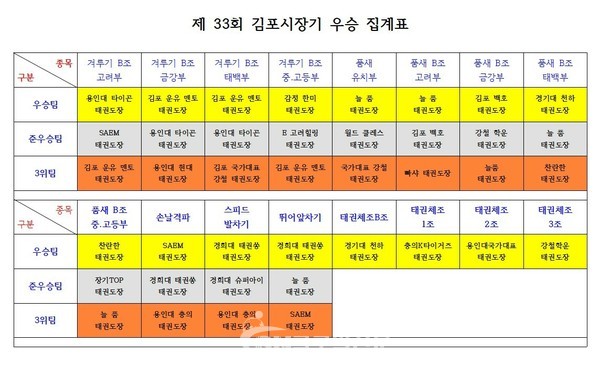 우승 집계표