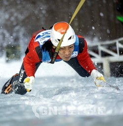 남자 스피드 대한민국 양명욱 선수 경기장면. (제공= 대한산악연맹)