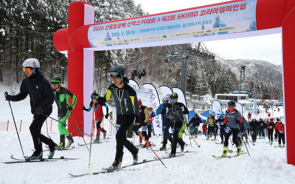 '산림청장배 산악스키대회 & SKIMO 코리아 챔피언쉽' 대회 장면. (제공= 대한산악스키협회)