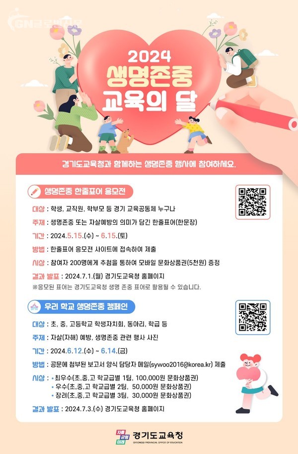 위기학생 함께 지킨다 생명존중 교육의 달 웹포스터