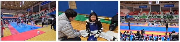 왼쪽부터 훈련중인 선수, 휴식 코멘트, 댄스 경연