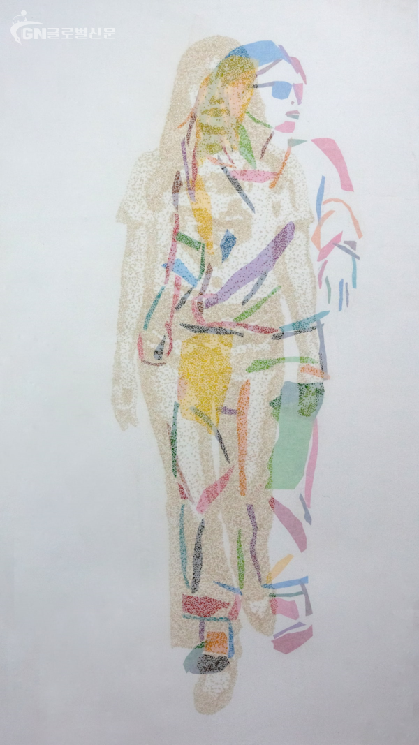 사진-[출처=아트인뱅크 / 여행자2. 2025 125 x 180cm Incense, Mixed media on hanji paper]